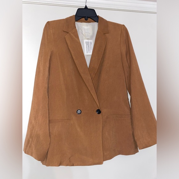 Brown Buttoned Blazer Size 0 - Picture 4 of 9